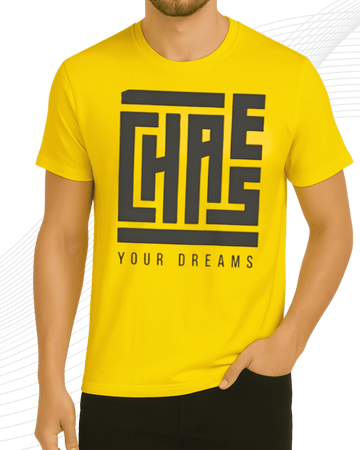 Yellow Chase T-Shirt/Tee for Men – Cotton Jersey Fabric (Code 5175)