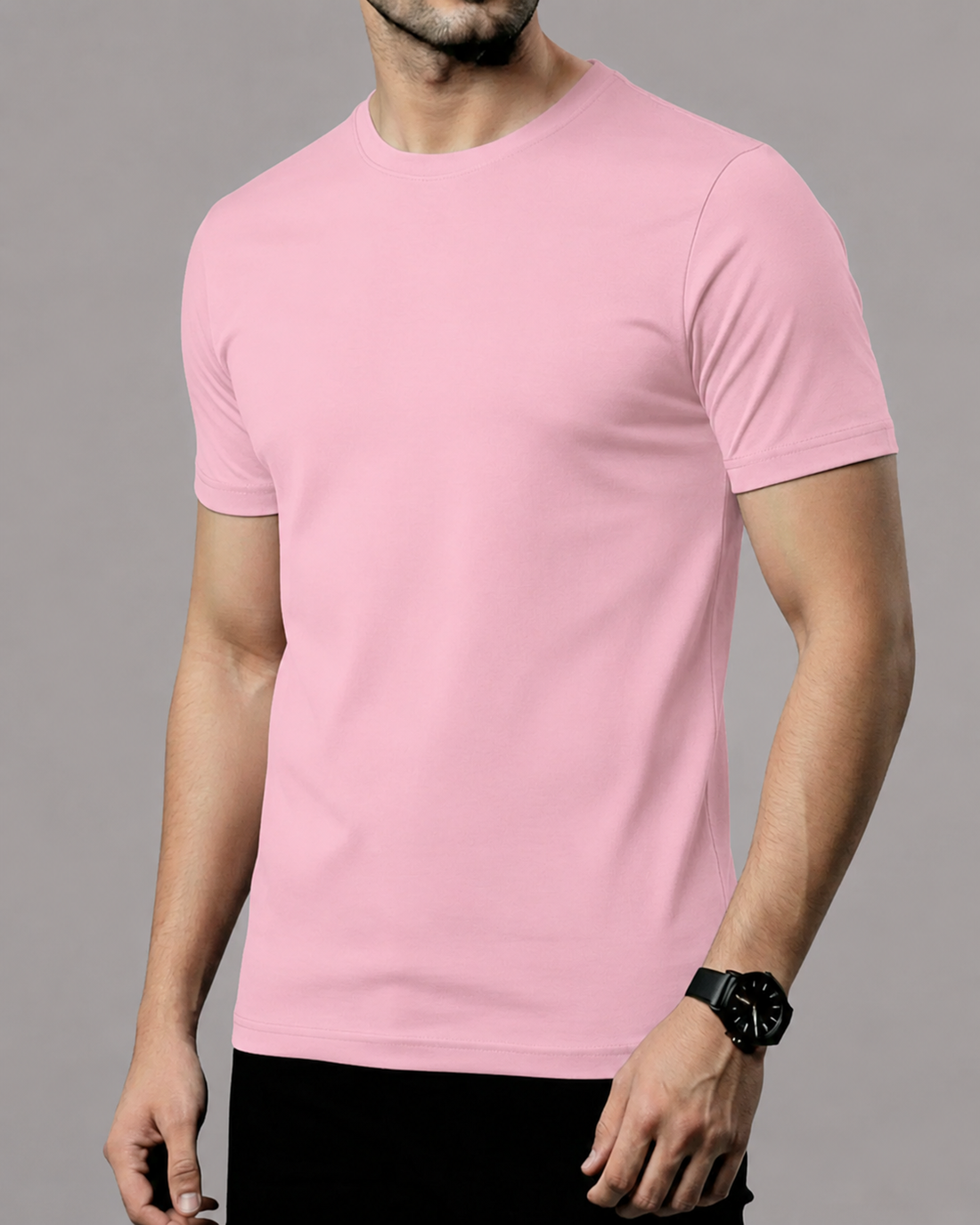 Pink Hs Tshirt crew neck T-shirt for men