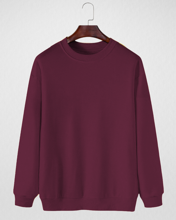 Maroon Classic Sweatshirt – Soft Cotton Fleece (Code 3599)