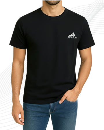 Black Addidas T-Shirt/Tee for Men – Cotton Jersey Fabric (Code 5158)