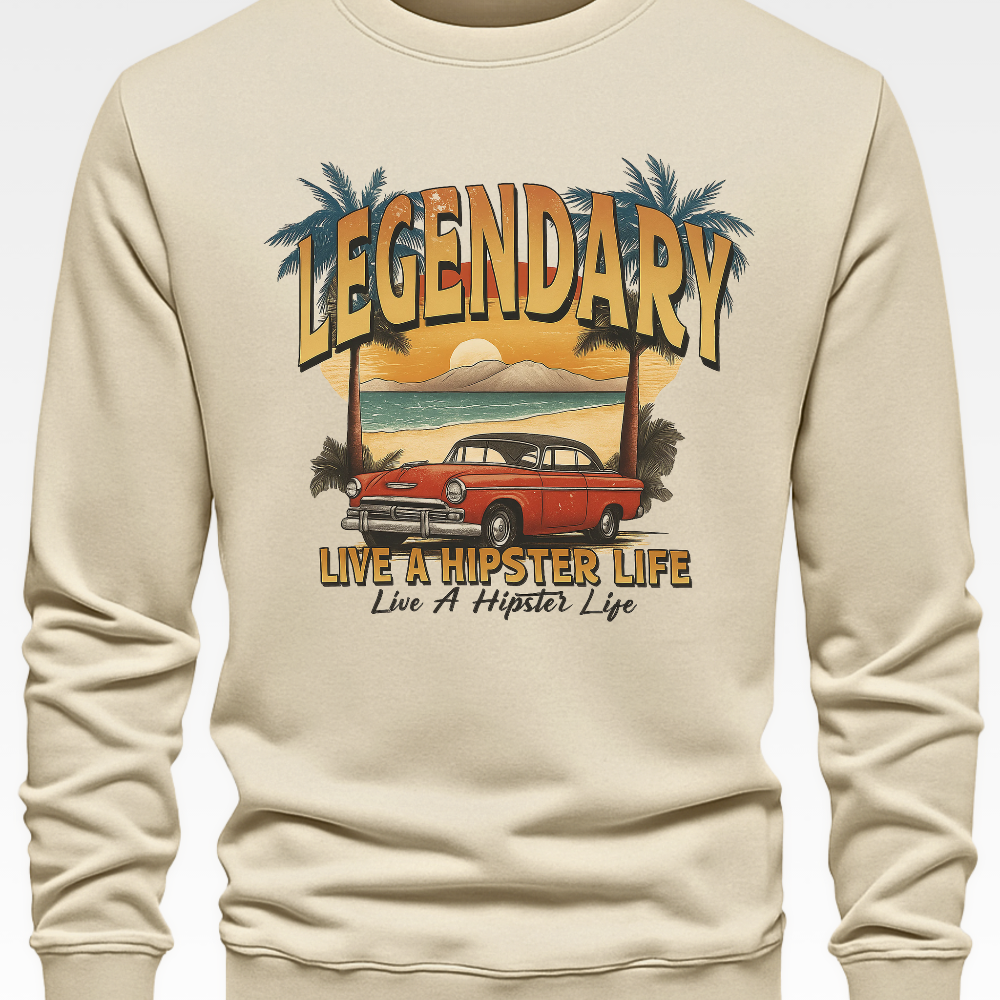 Cream Men's Printed Sweatshirt – Warm and Stylish Fleece (4012)