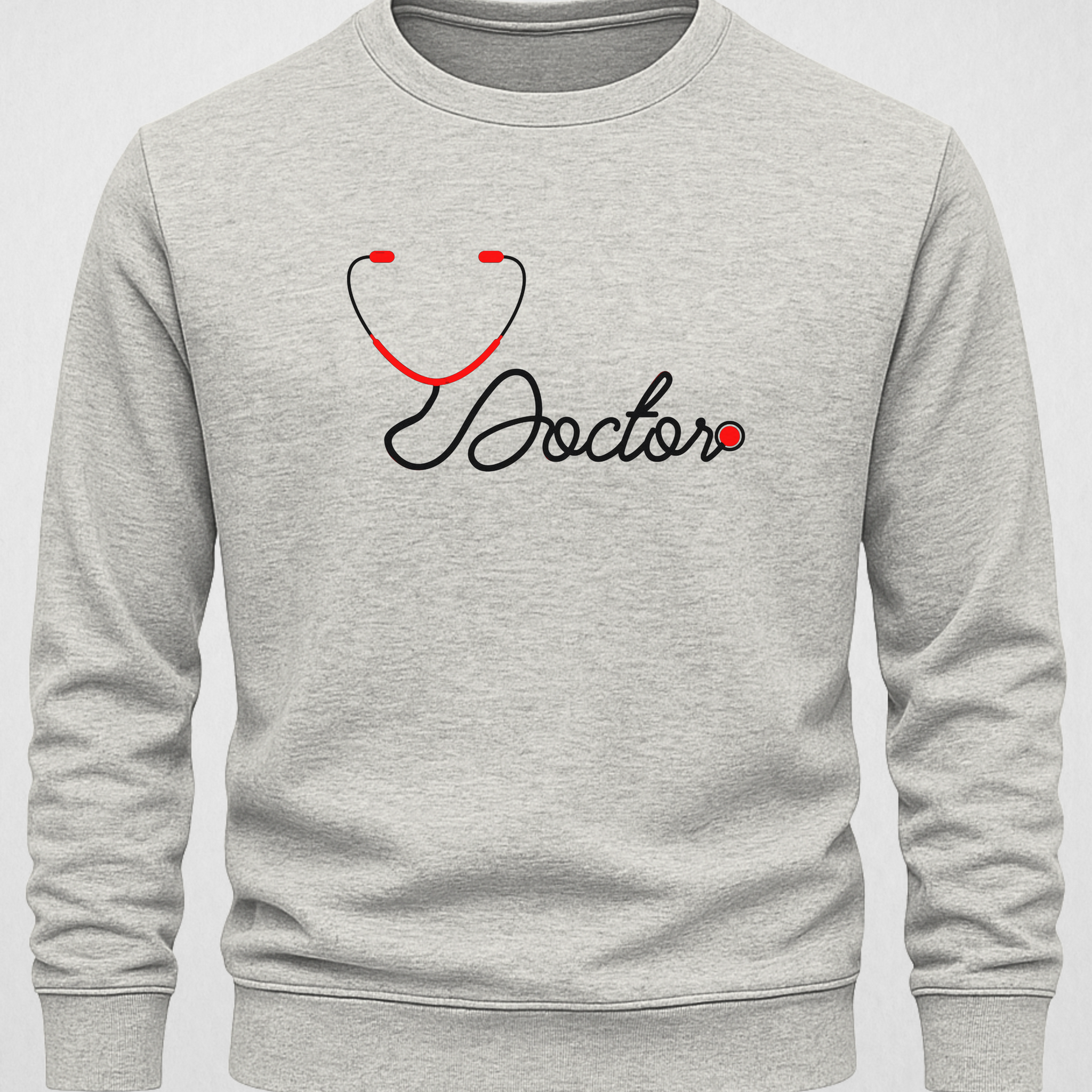 Grey Doctor Printed Sweatshirt – Warm and Stylish Fleece (Code 3994)