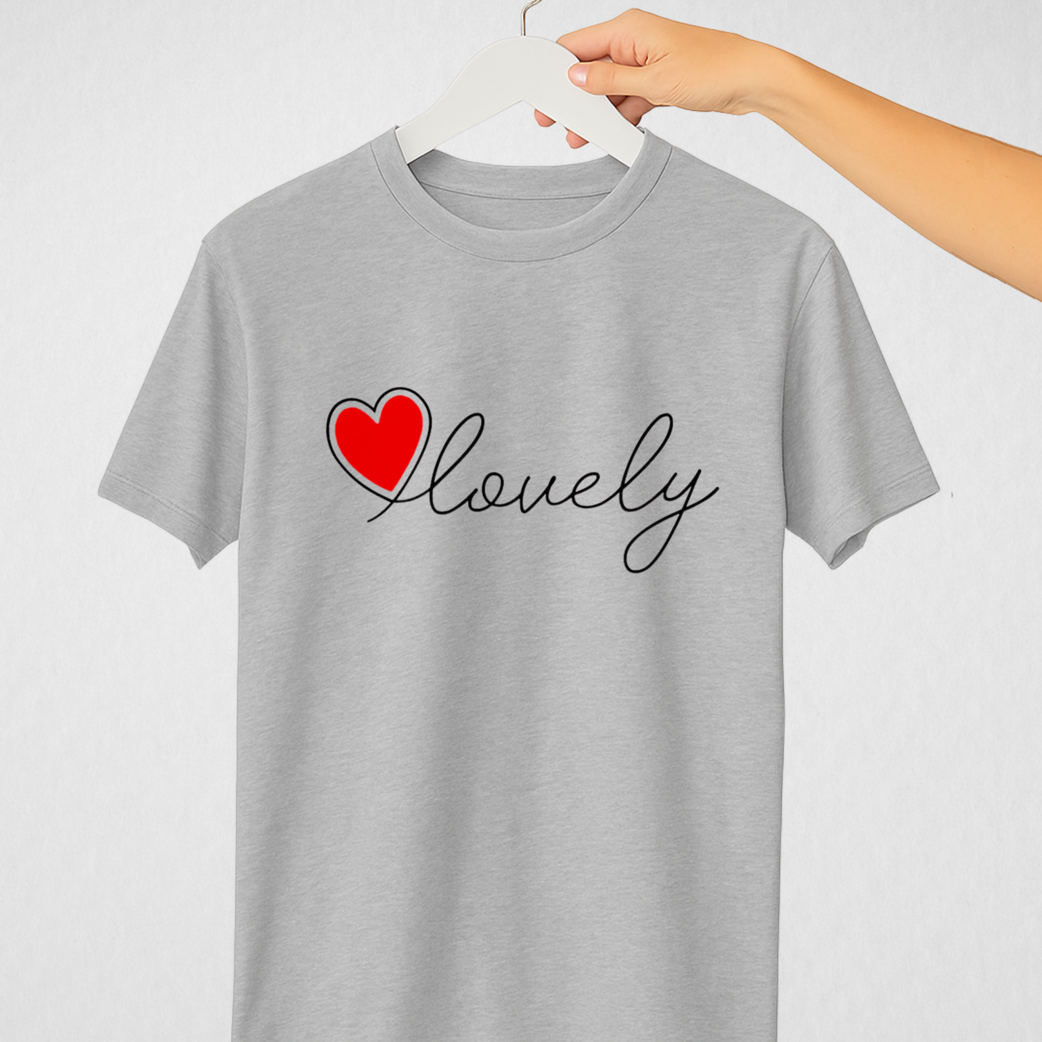 Grey Women’s Printed Tee – Jersey Fabric, Classic Fit, Everyday Comfort (3699)