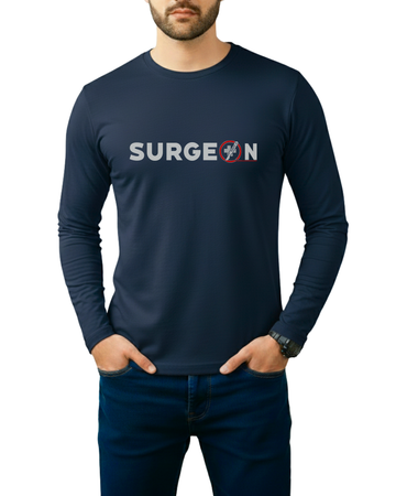 Navy Blue Printed Men’s Full Sleeves Tee – Jersey Fabric, Classic Fit, Everyday Comfort (Code 4272)