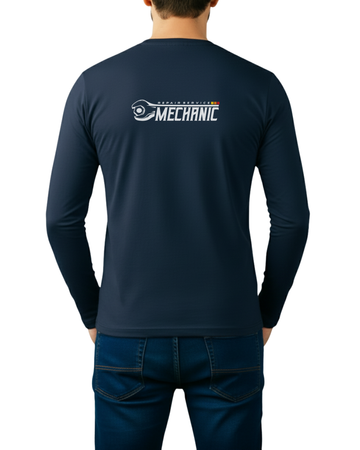 Navy Blue Printed Men’s Full Sleeves Tee – Jersey Fabric, Classic Fit, Everyday Comfort (Code 4285)
