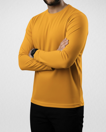 Mustered Men’s Full Sleeves Tee – Jersey Fabric, Classic Fit, Everyday Comfort (Code 3546)