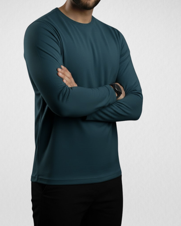 Petroleum Men’s Full Sleeves Tee – Jersey Fabric, Classic Fit, Everyday Comfort (Code 3547)