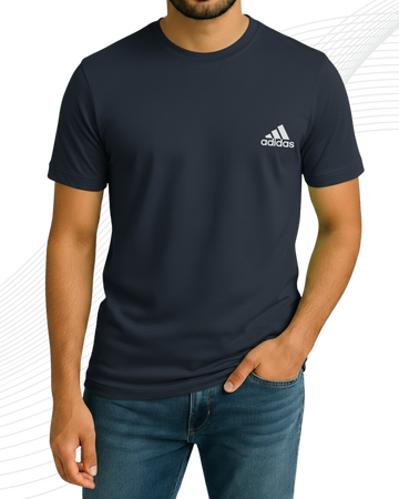 Navy Addidas T-Shirt/Tee for Men – Cotton Jersey Fabric (Code 5164)