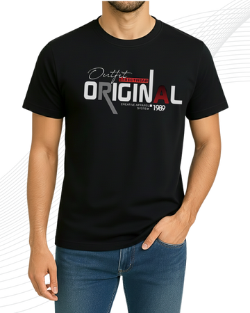 Black Original T-Shirt/Tee for Men – Cotton Jersey Fabric (Code 5169)