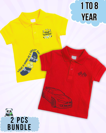 Boys Printed Polo Combo – Pack of 2 (Code 4923)