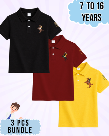Boys Printed Polo Set – 3 Pcs (Code 4983)