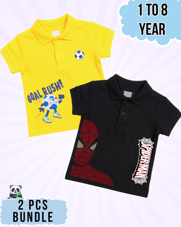Boys Printed Polo Combo – Pack of 2 (Code 4922)