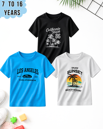 Pack of 3 Kids Printed T-Shirts – Fun Prints for Boys  (Code 4984)