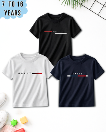 Pack of 3 Kids Printed T-Shirts – Fun Prints for Boys  (Code 4985)