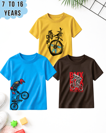 Pack of 3 Kids Printed T-Shirts – Fun Prints for Boys  (Code 4986)