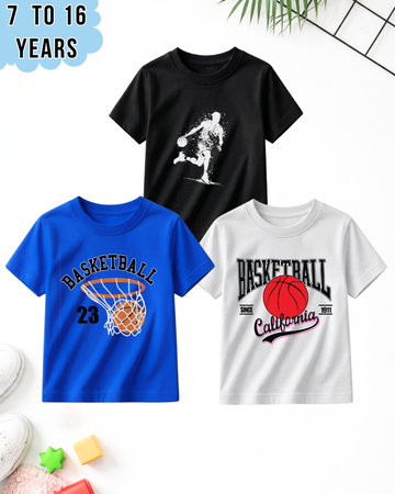 Pack of 3 Kids Printed T-Shirts – Fun Prints for Boys  (Code 4987)