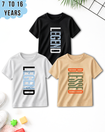 Pack of 3 Kids Printed T-Shirts – Fun Prints for Boys  (Code 4988)