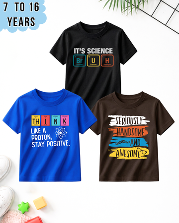 Pack of 3 Kids Printed T-Shirts – Fun Prints for Boys  (Code 4991)