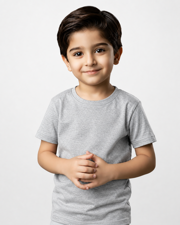 Premium Boys Heather Grey Cotton Jersey T-Shirt (Code 5407)