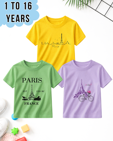 Pack of 3 Kids Printed T-Shirts – Fun Prints For Girls (Code 5047)