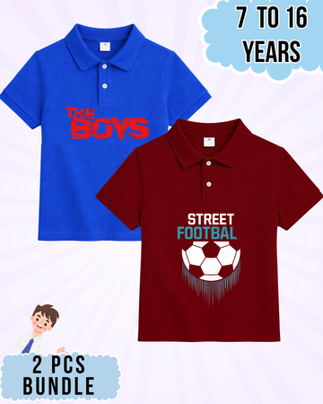Boys Printed Polo Set – 2 Pcs (Code 4961)