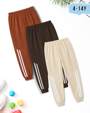 Pack of 3 Waffle Knit Front Stripe Trousers (Code 5265)