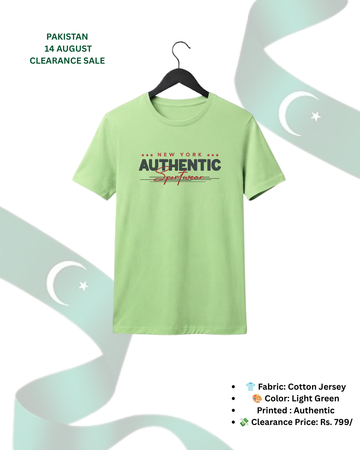 Light Green Printed T-Shirt/Tee for Men – Cotton Jersey Fabric (Code 5546)