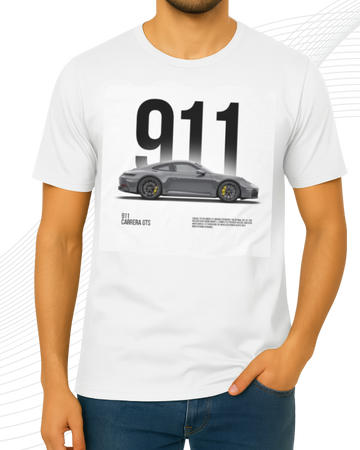 White 911 T-Shirt/Tee for Men – Cotton Jersey Fabric (Code 5173)
