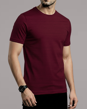 Average Deep Maroon T-Shirt/Tee for Men – Cotton Jersey Fabric (Code 5178)